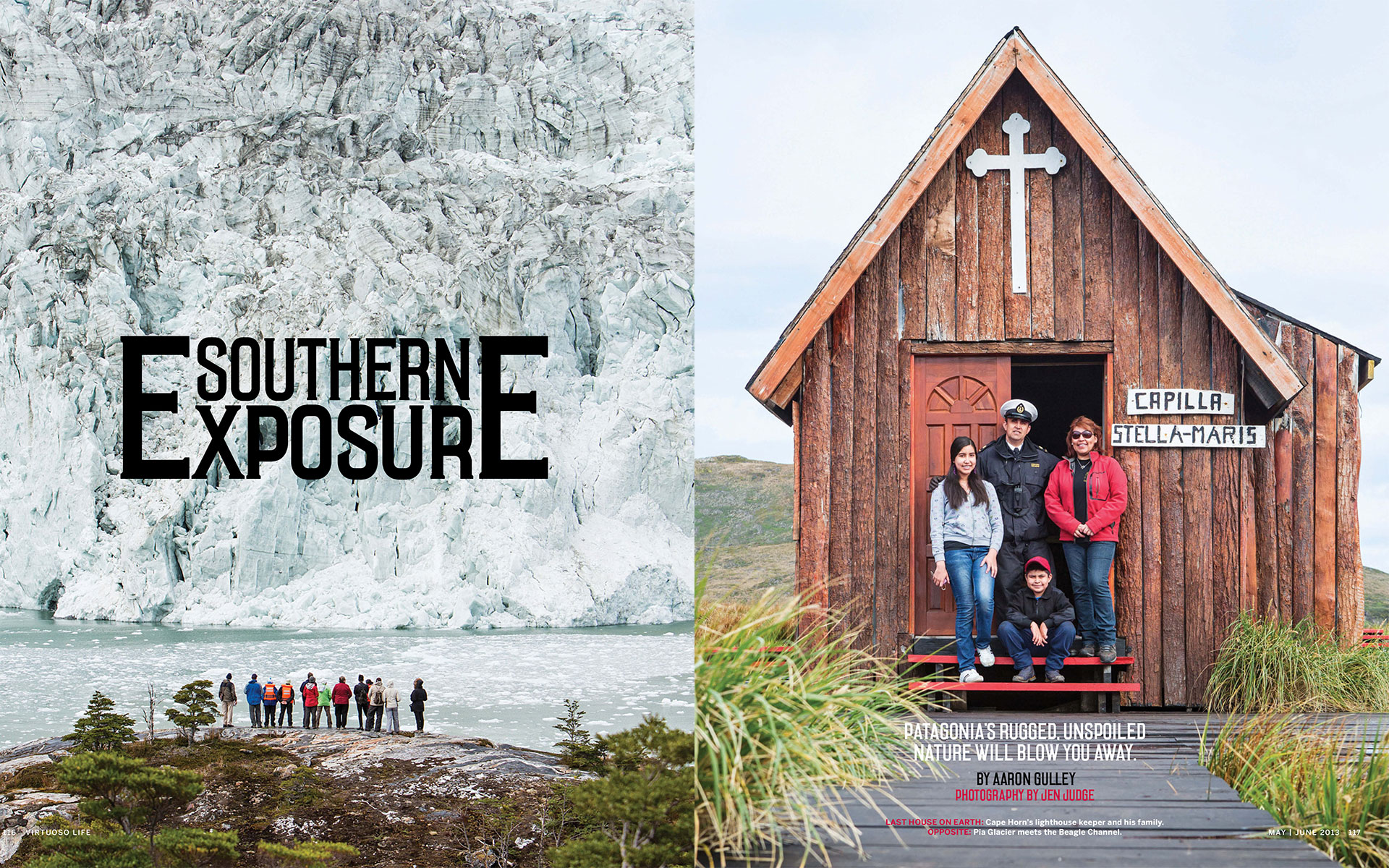 <p style="text-align: center;"><b><font color="2a2871">Southern Exposure, Virtuoso Life, May 2013</font></b>
</p>
Patagonia's rugged, unspoiled nature will blow you away.
<p style="text-align: center;"><a href="/users/AaronGulley18670/VL_Patagonia_5-13.pdf" onclick="window.open(this.href, '', 'resizable=no,status=no,location=no,toolbar=no,menubar=no,fullscreen=no,scrollbars=no,dependent=no,width=900'); return false;">Read the Story</a></p>